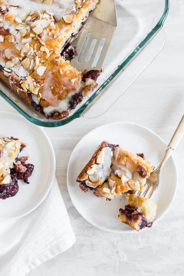 Cherry fritter cake is packed full of flavor and is going to be one of your new favorite summer desserts! So tasty!