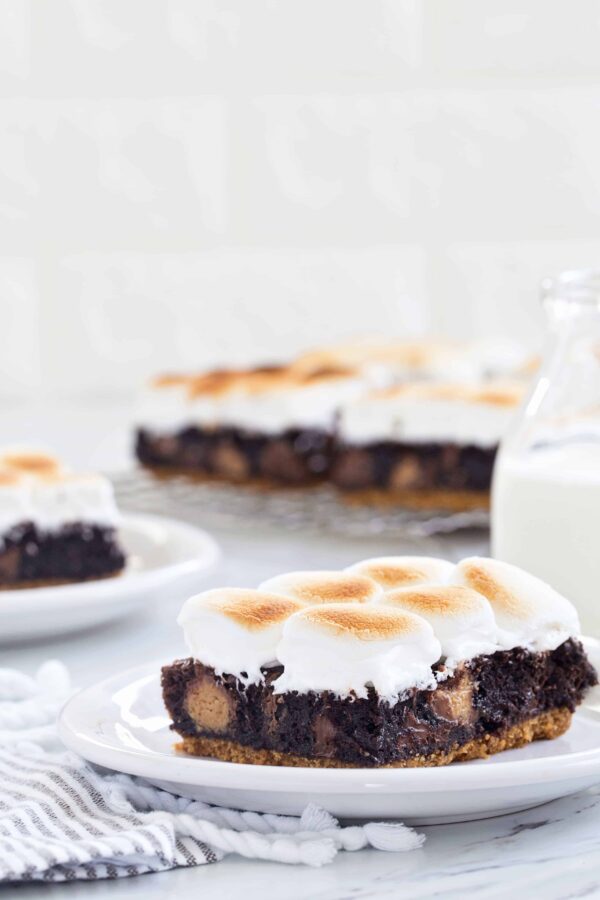 Peanut Butter Cup S'mores Brownies will easily be your new favorite dessert. Simple and so delish!