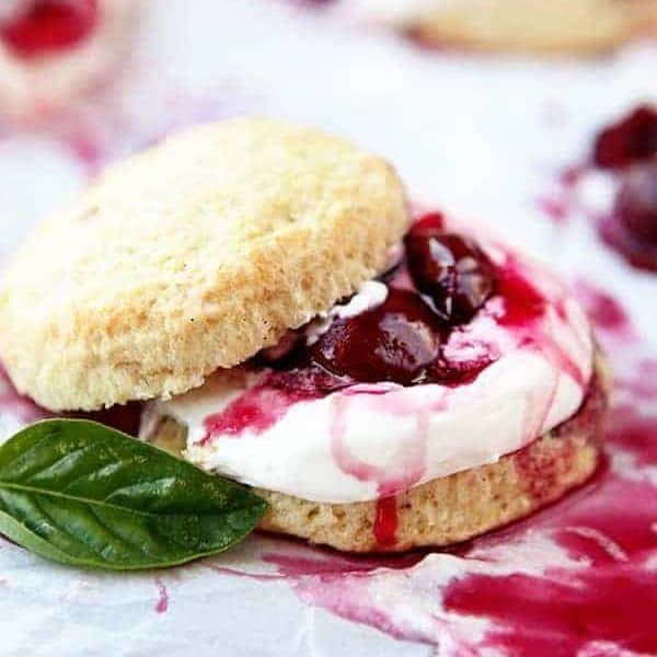 Roasted Cherry Shortcake is a delicious summer twist on an old classic. Perfect for summer barbecues!