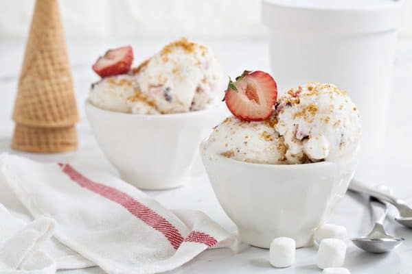 Strawberry S'mores Ice Cream couldn't be better for a summer dessert. Simple and delicious!