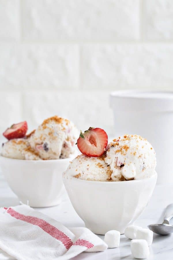 Strawberry S'mores Ice Cream couldn't be better for a summer dessert. This will become one of your new favorites!
