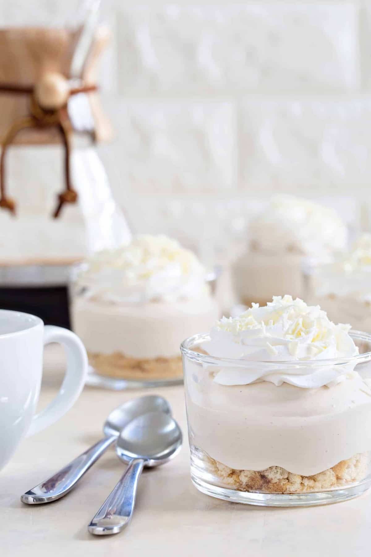 White Chocolate Tiramisu Pudding Cups - My Baking Addiction