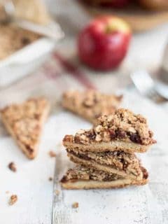 Apple Cranberry Crumble Bars are a sweet and crunchy treat that celebrates the fall season. Perfect with your morning cup of coffee!