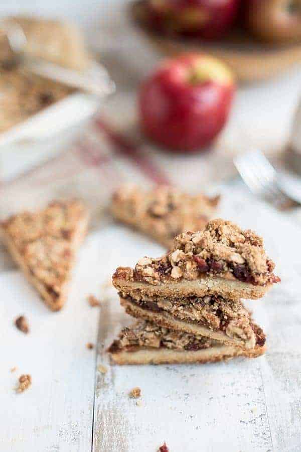 Apple Cranberry Crumble Bars are a sweet and crunchy treat that celebrates the fall season. Perfect with your morning cup of coffee!