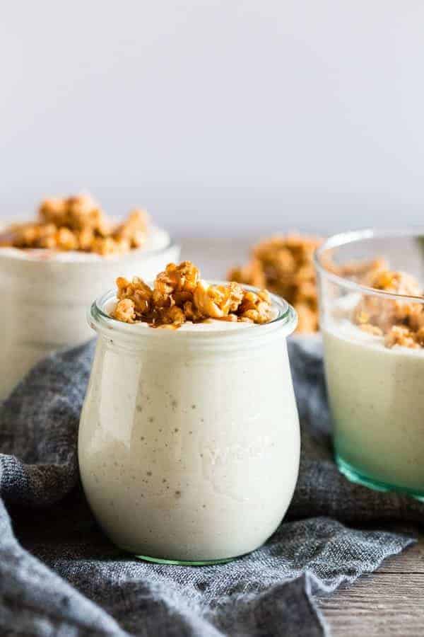 This caramel apple crisp milkshake is the perfect combination of ice cream and fall dessert flavor. It’s super easy to throw together and sure to be a hit with everyone.