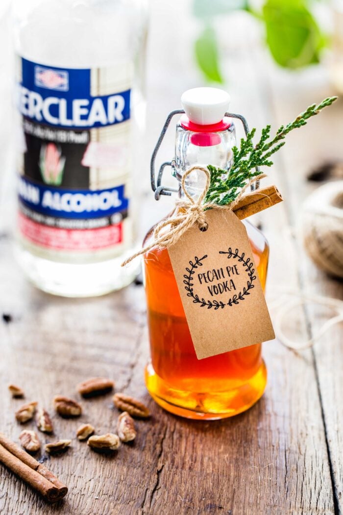 Pecan Pie Vodka is sweet, nutty, and everything you'd want a drink like this to be. Add it to a White Russian or after dinner coffee for a perfectly festive drink!