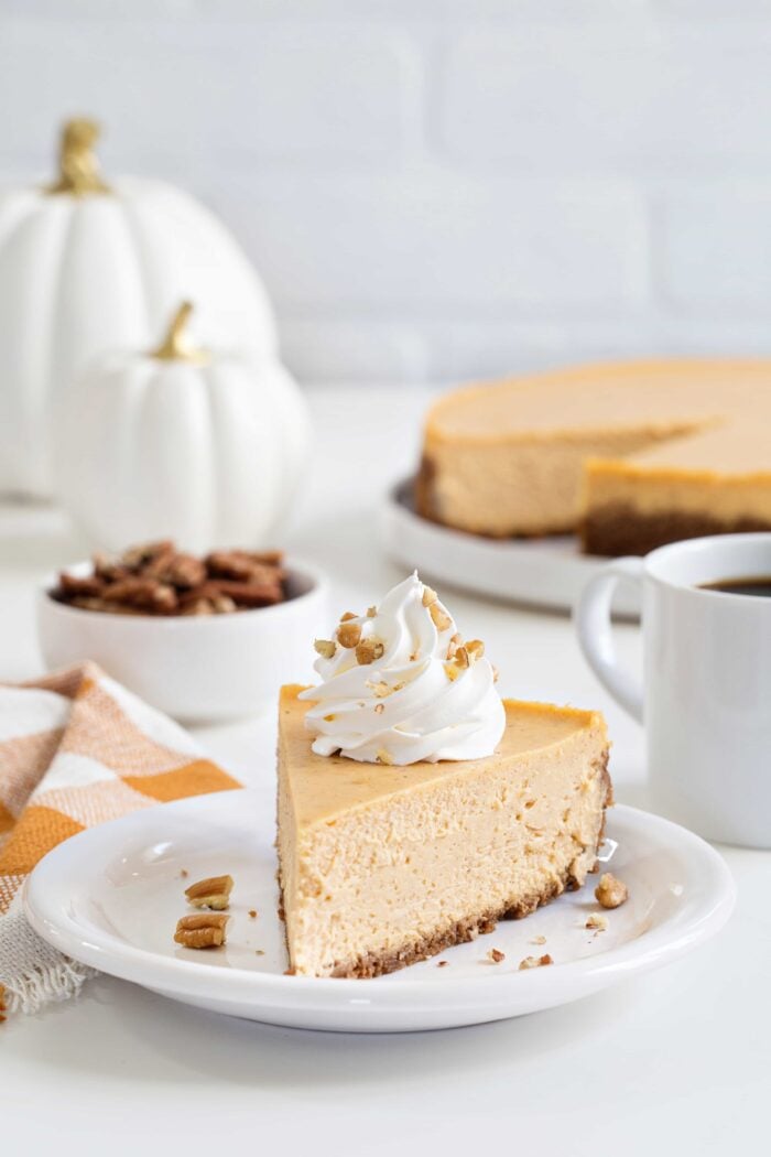 Sweet Potato Cheesecake is smooth, creamy and loaded with fall flavors. The perfect Thanksgiving dessert!