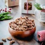 Chai Spiced Candied Pecans are sweet, crunchy and totally delicious! They’re perfect for topping salads, desserts, or just munching by the handful.