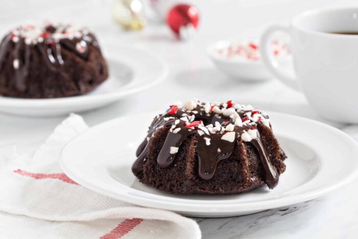 Chocolate Peppermint Mini Bundt cakes are a fun and festive dessert worthy of any holiday celebration! 