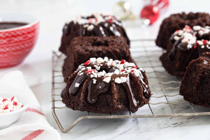 Chocolate Peppermint Mini Bundt Cakes - My Baking Addiction