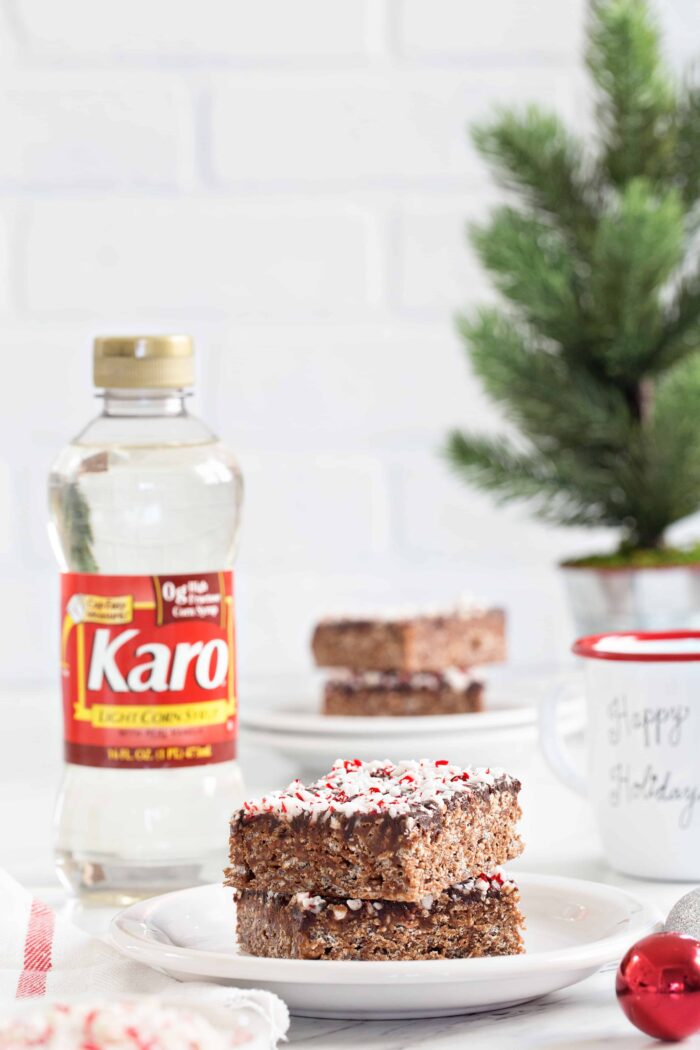 Chocolate Peppermint Scotcheroos are a fun and festive spin on a classic no-bake dessert. Perfect for the holidays!