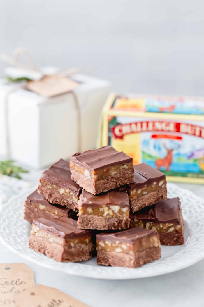 Turtle Fudge is rich, delicious and the perfect addition to any holiday dessert table. Great for gift giving!