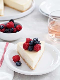 Rosé Cheesecake is rich, creamy, and full of flavor. If you love Rosé, this is the cheesecake for you!