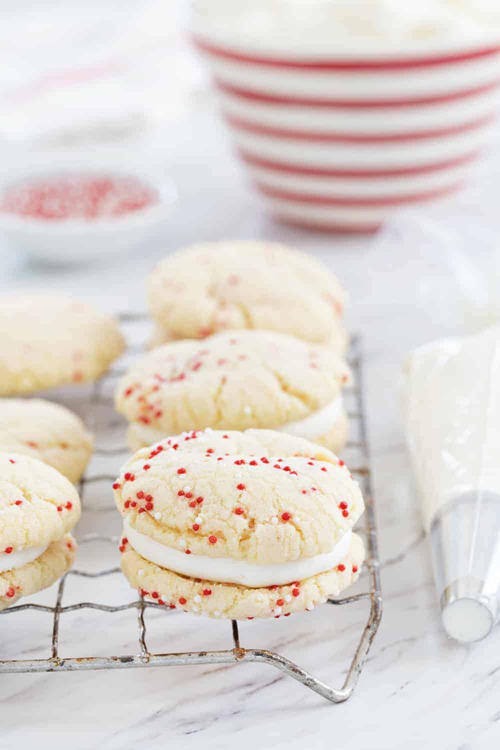 Easy Sugar Cookies come together in a snap! No chilling, rolling, or cookie cutters required! Super simple and so darn good!