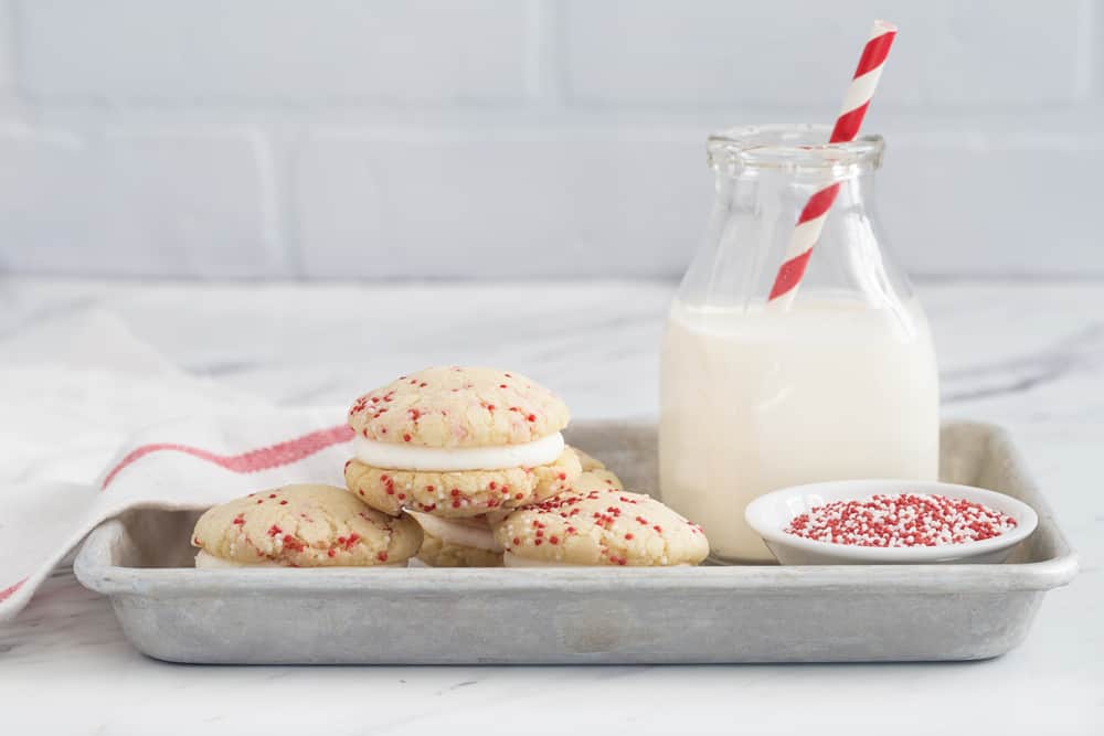 Easy Sugar Cookies come together in a snap! No chilling, rolling, or cookie cutters required! So easy and so delicious!