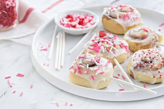 Mini Cinnamon Rolls are a fun and delicious way to celebrate any holiday!  So perfect for Valentine's Day, or any day!