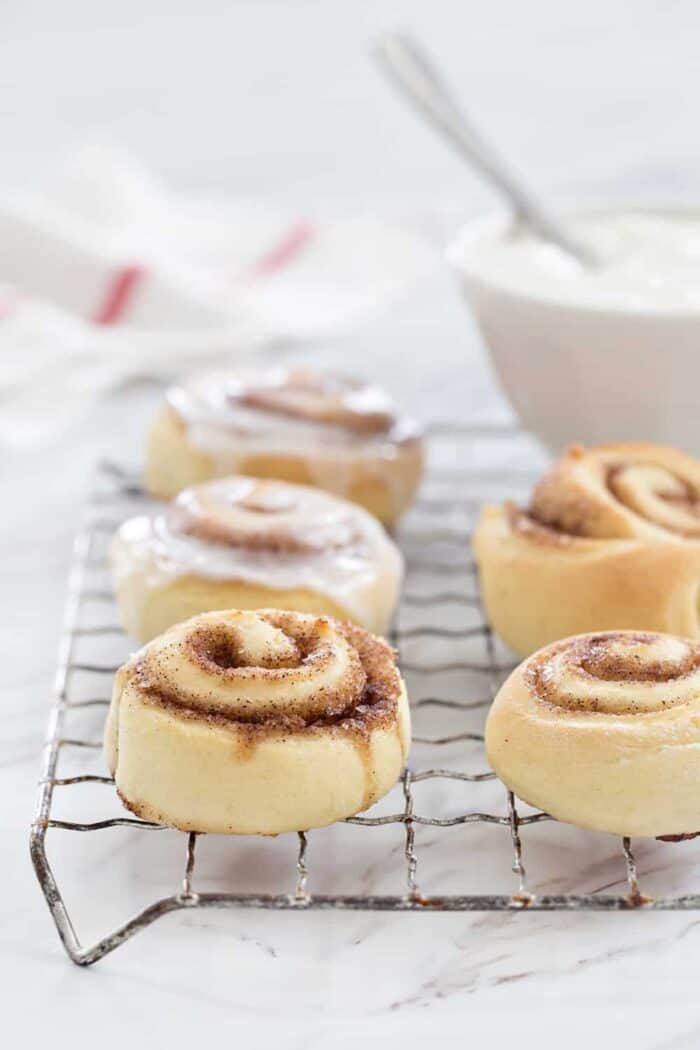 Mini Cinnamon Rolls are a fun and delicious way to celebrate any holiday!  Serve them up for breakfast, or dessert!