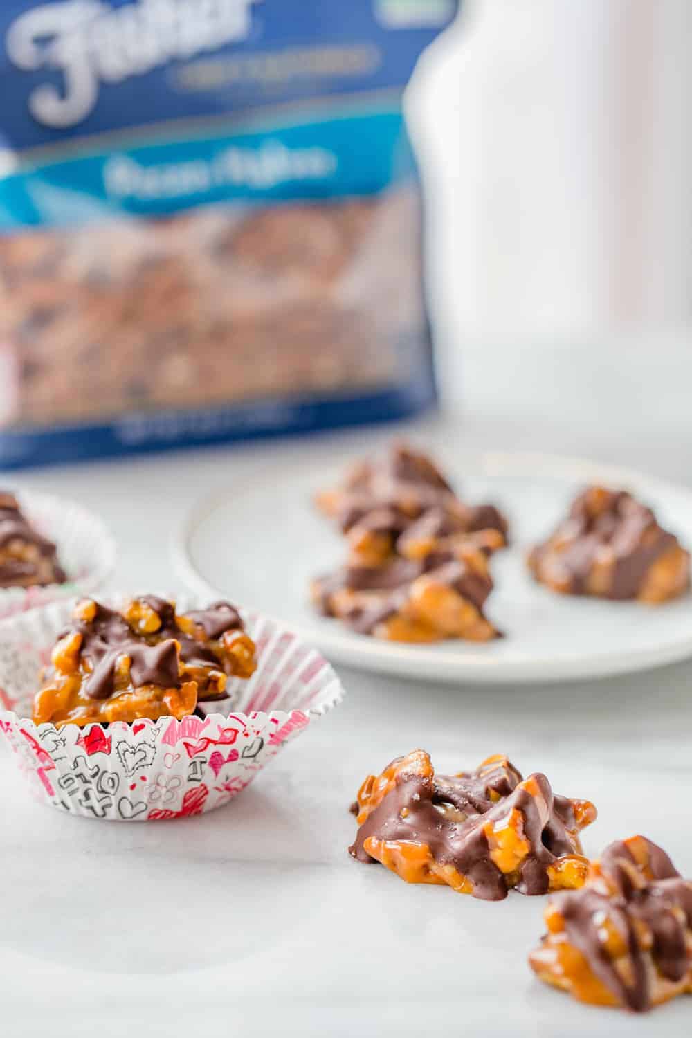 Caramel Pecan Clusters come together with just a handful of ingredients. They're sweet, salty and perfect for any occasion. 