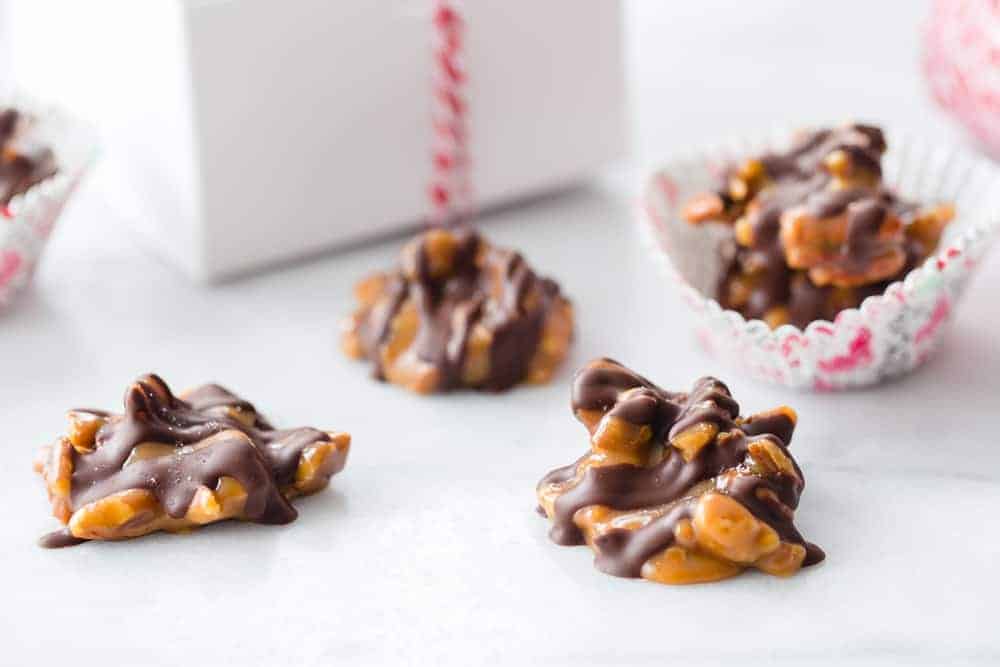 Caramel Pecan Clusters come together with just a handful of ingredients. Perfect for the caramel and pecan lover in your life!