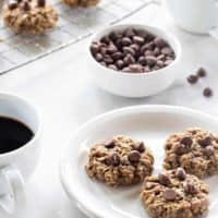 Banana Oatmeal Cookies are soft, chewy and studded with chocolate. They're perfect for breakfast, or dessert!