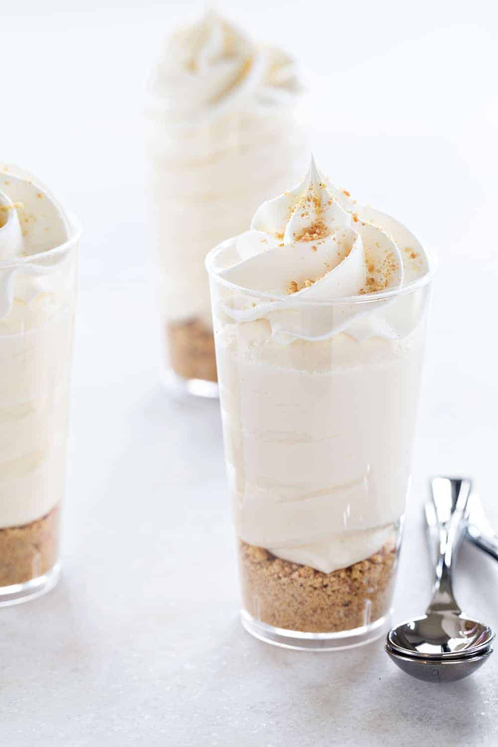 RumChata Cheesecake Pudding Shots komen samen met een handvol simpele ingre...