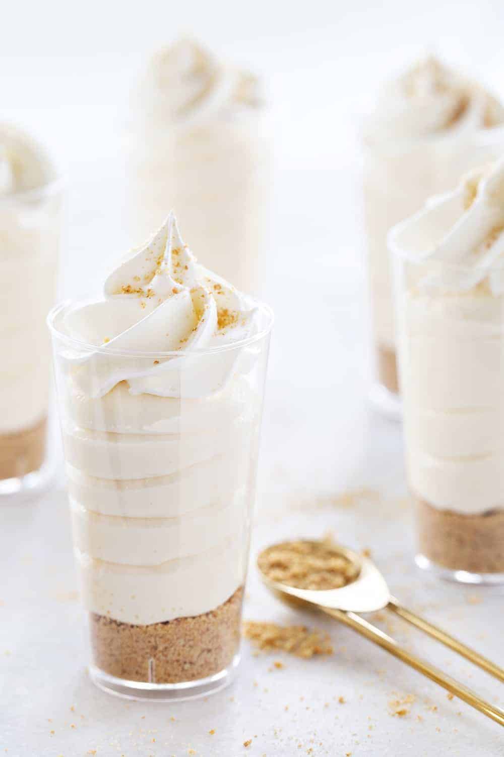 RumChata Cheesecake Pudding Shots are the perfect dessert shooter for just about any grown party. Simple and delicious!