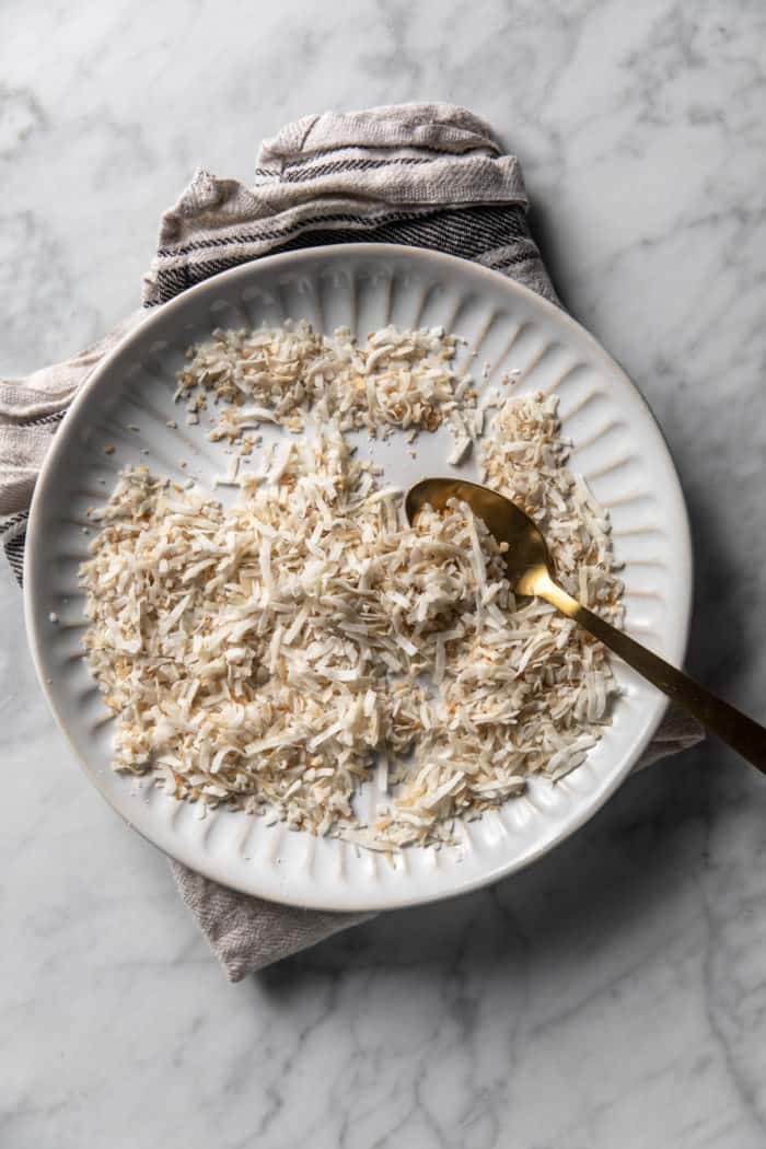 Toasted Coconut on Plate