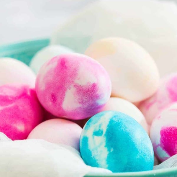 These Whipped Cream Dyed Easter Eggs couldn't be easier, or more fun! They're perfect for Easter!