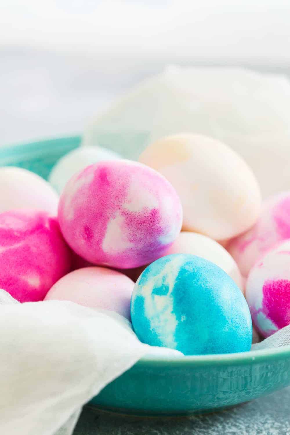 These Whipped Cream Dyed Easter Eggs couldn't be easier, or more fun! They're perfect for Easter!