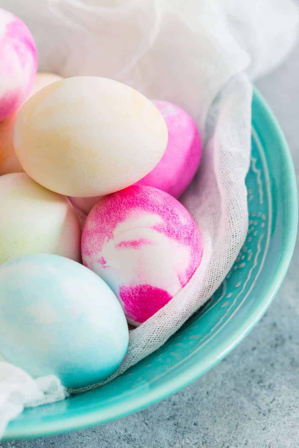 These Whipped Cream Dyed Easter Eggs couldn't be easier, or more fun!
