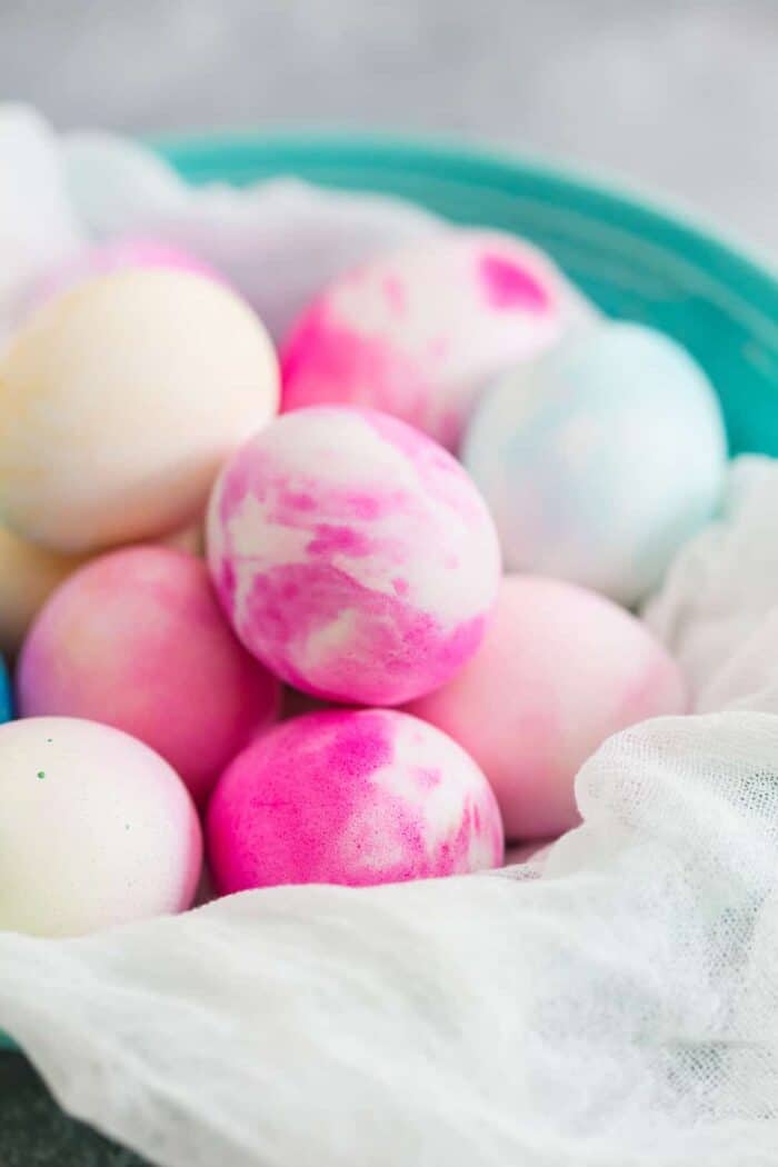 Whipped Cream Dyed Eggs