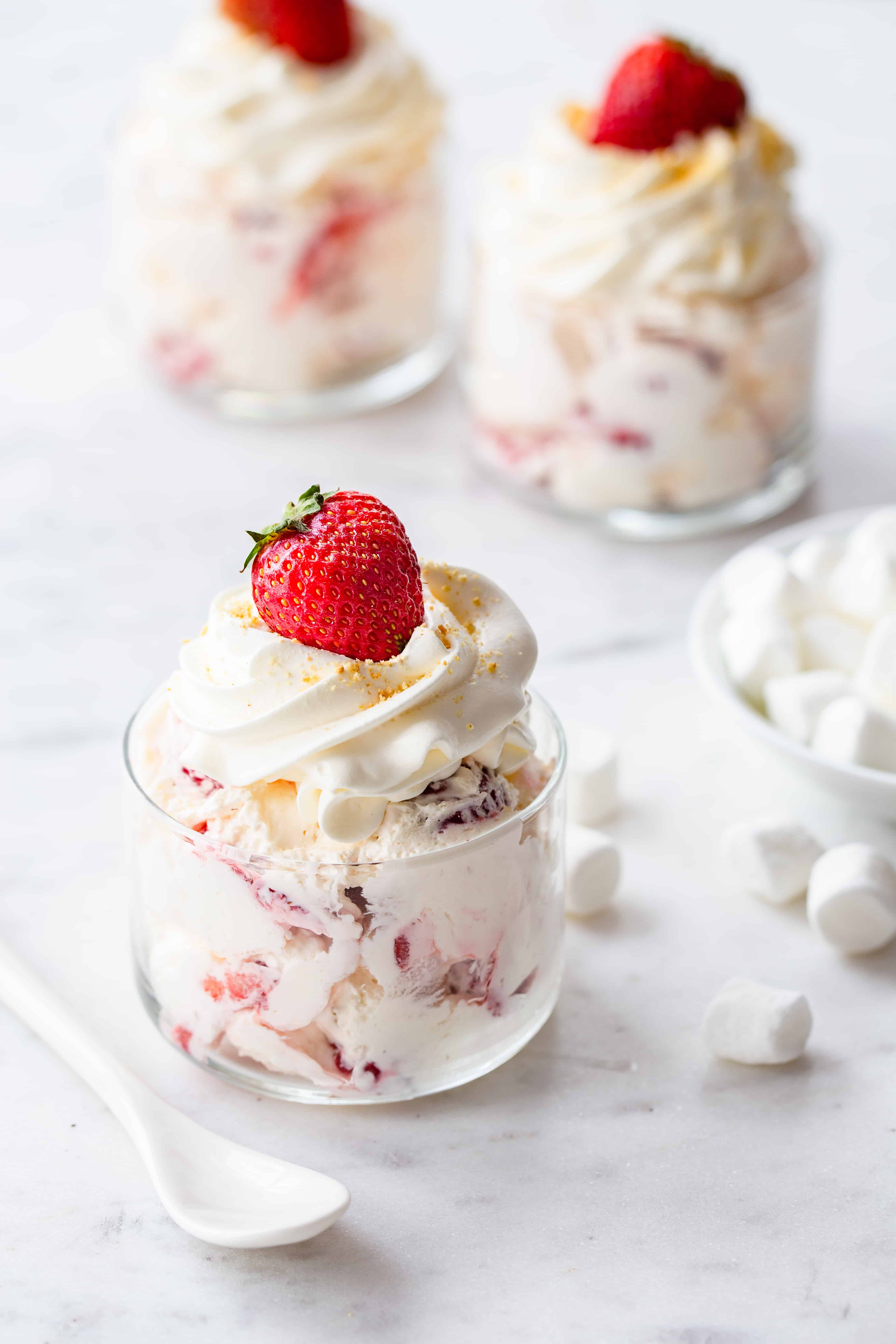 Strawberry Cheesecake Fluff comes together in less than 10 minutes and is the perfect dessert, or side dish for any occasion.