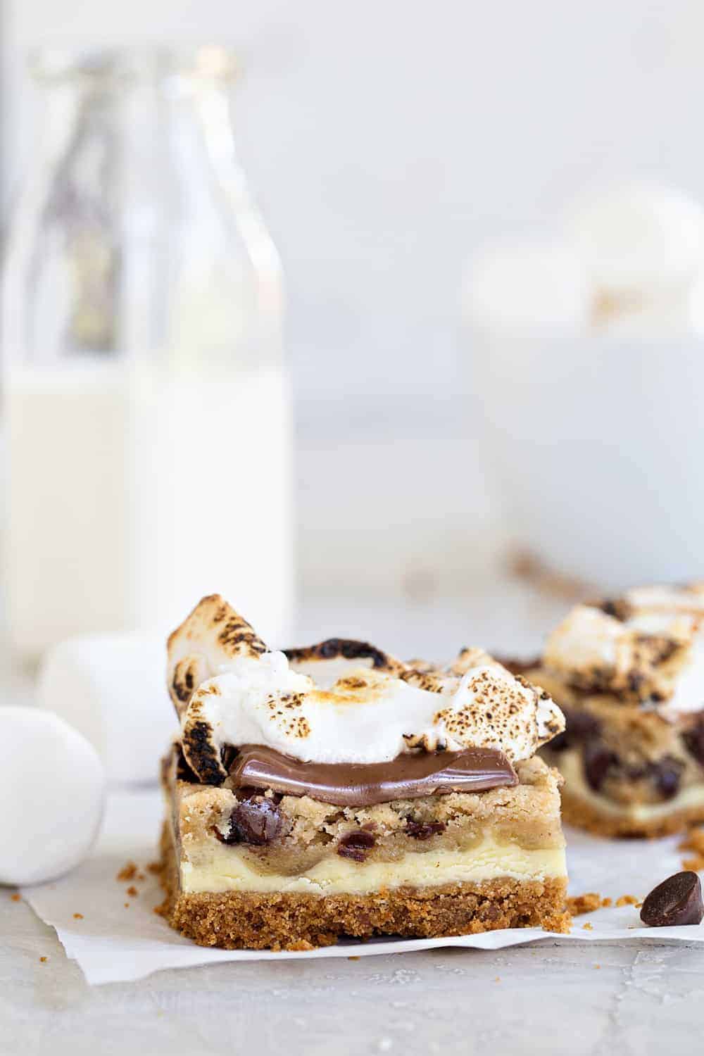 Cookie Dough Cheesecake S'mores combine three classics into one epic dessert!