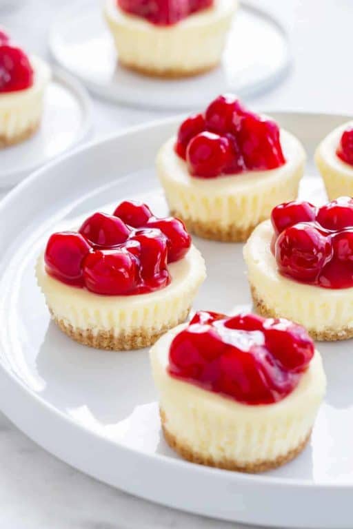 Mini Cherry Almond Cheesecakes - My Baking Addiction