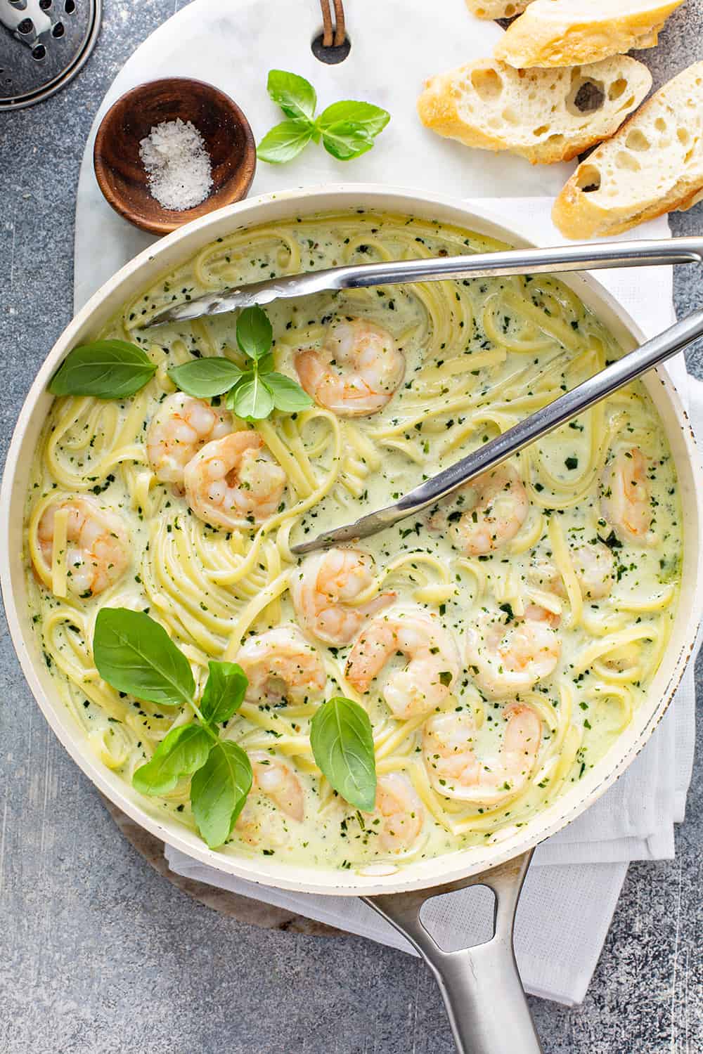 Creamy Pesto Pasta with Shrimp My Baking Addiction