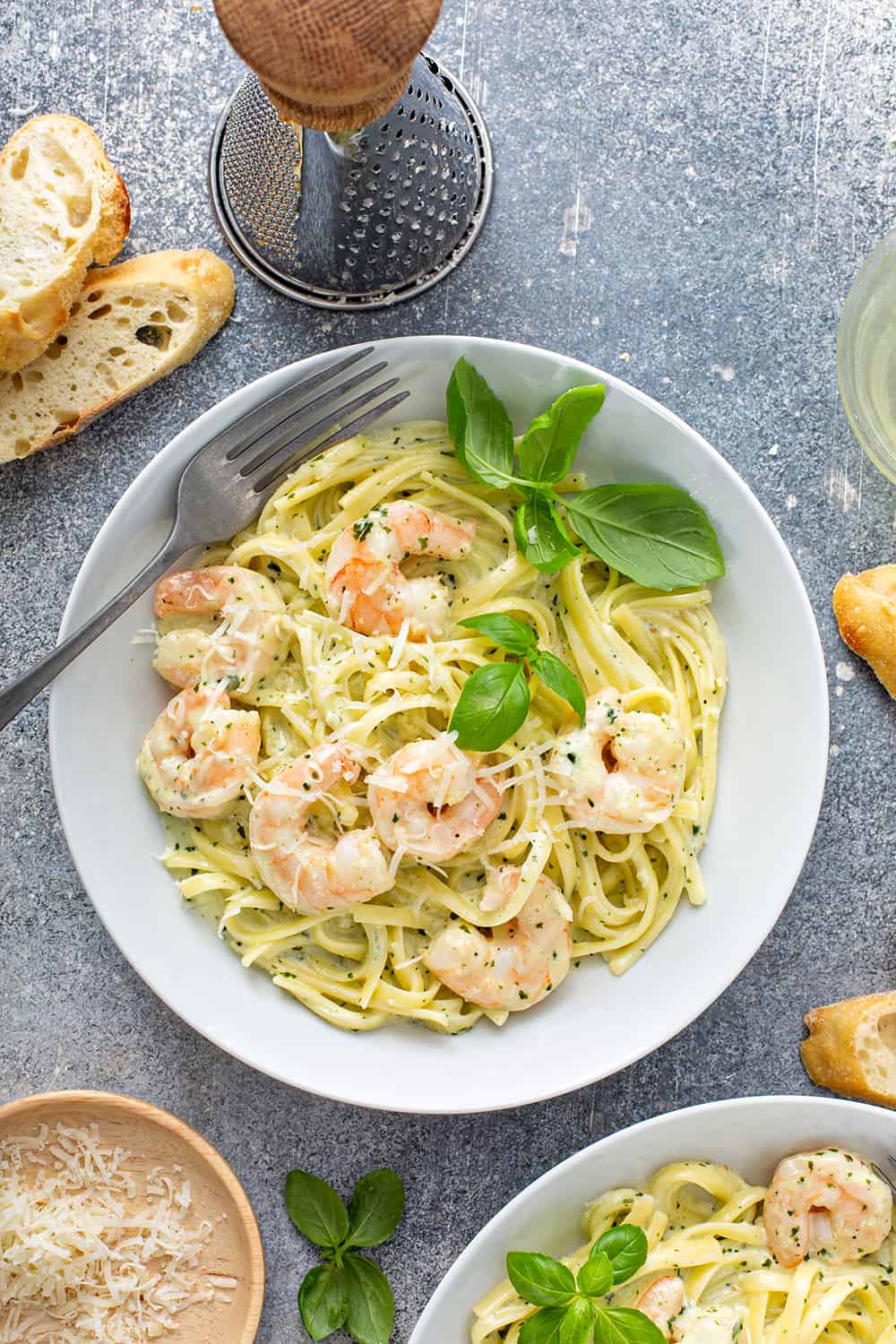 Creamy Pesto Pasta with Shrimp