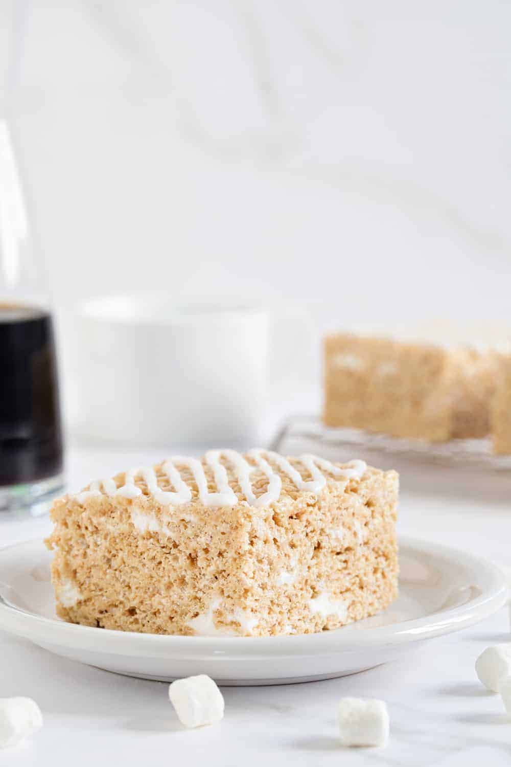 Brown Butter Rice Krispie Treats are a delicious twist on a classic dessert. Hello, brown butter and maple!