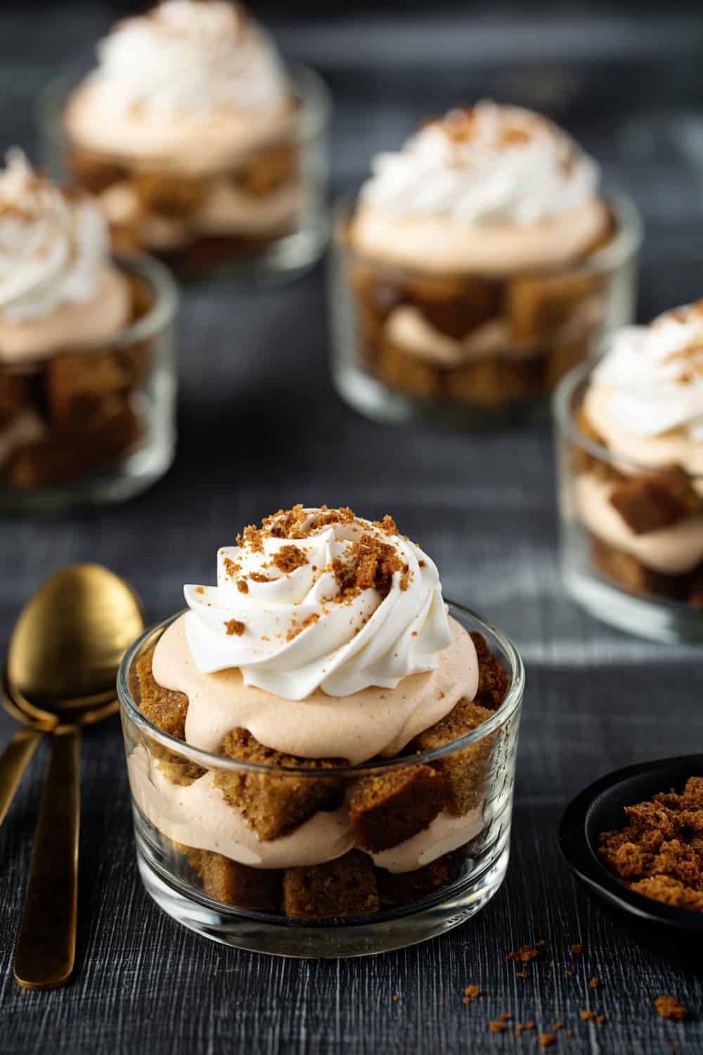 Pumpkin Trifles are simple and delicious. A seasonal marshmallow topper makes them festive.