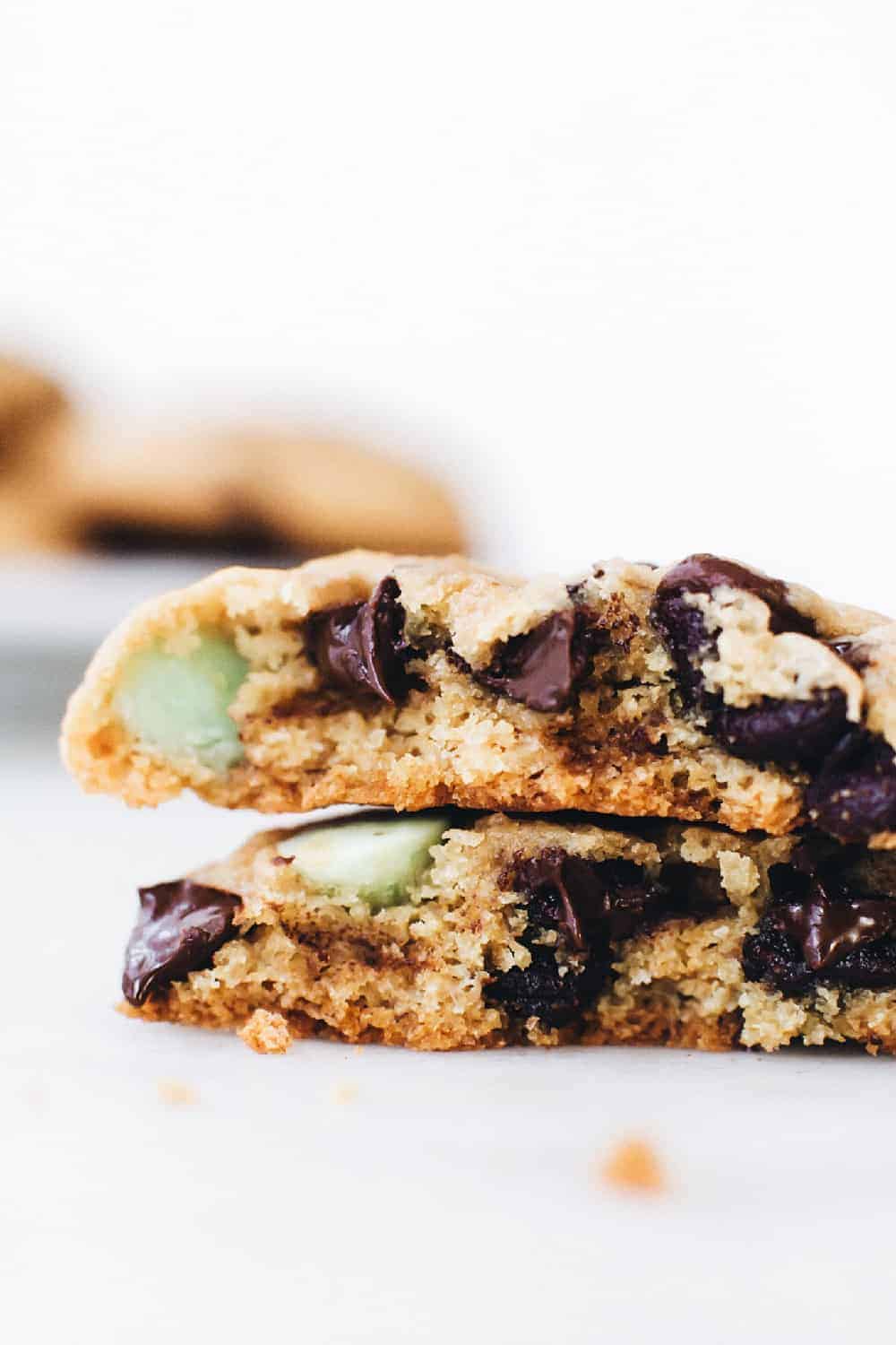 Chewy Mint Chocolate Chip Cookies are the perfect addition to any holiday cookie plate. Simple and so delicious!