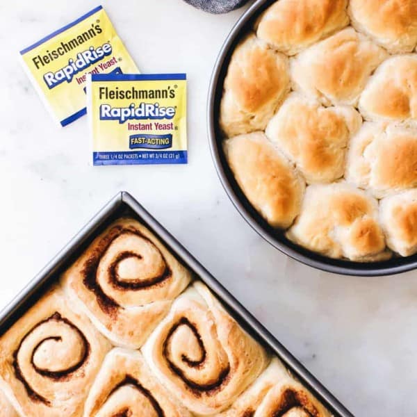 Go-To Dough is a simple yeast dough recipe. One dough makes a batch of cinnamon rolls and a batch of dinner roll.