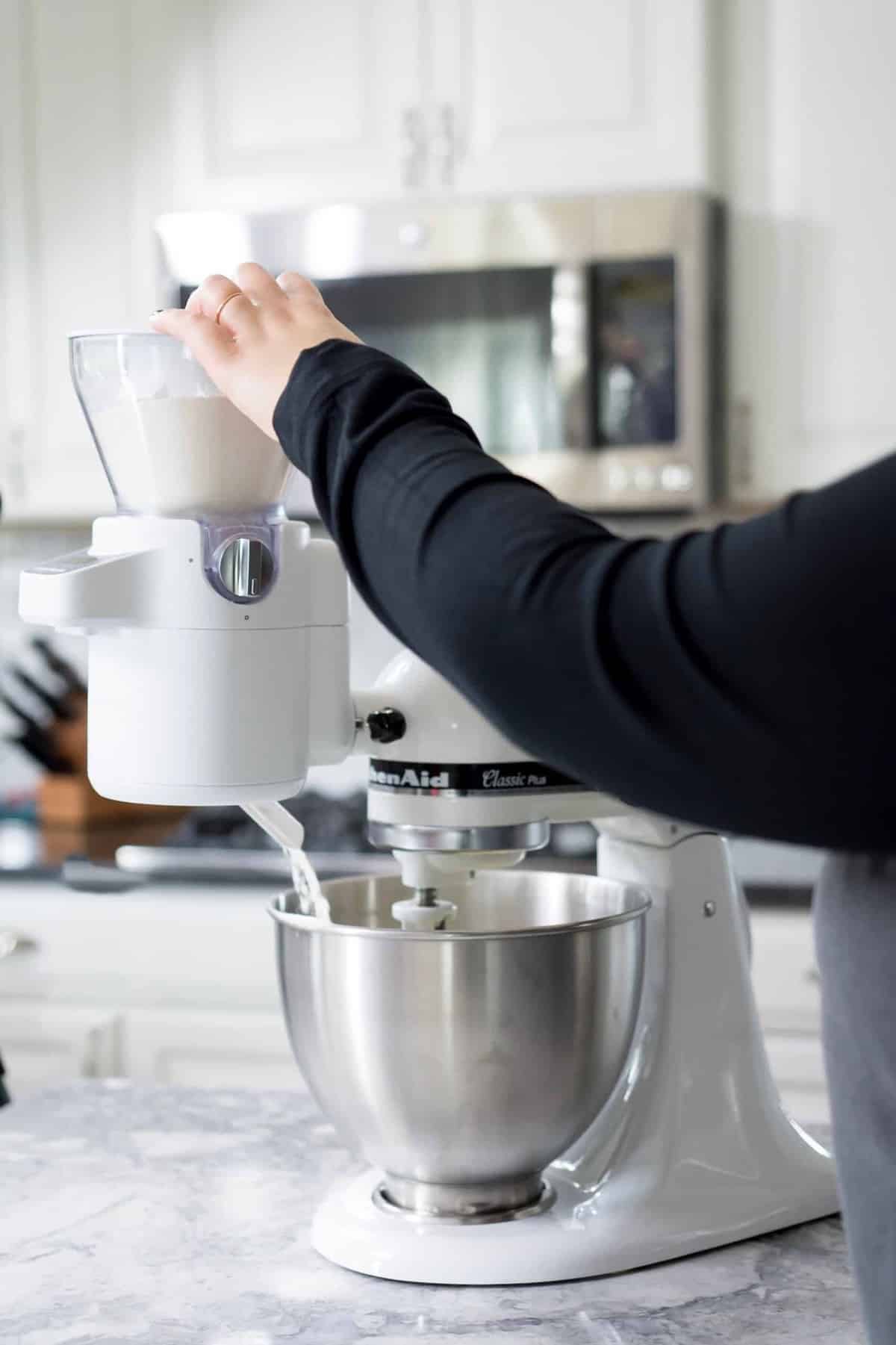 KitchenAid Sifter + Scale Attachment In Use