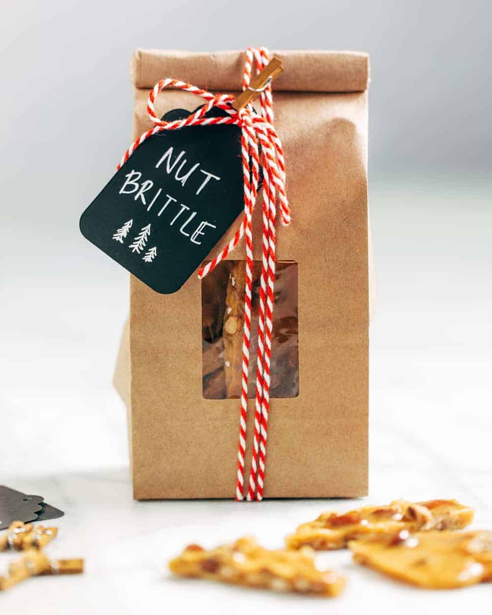 This Nut Brittle recipe uses salted mixed nuts for a delicious twist on the holiday classic. Package this candy up to give as a sweet holiday hostess gift.