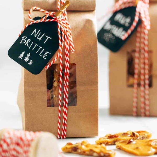 Nut Brittle uses salted mixed nuts for a twist on the holiday classic.