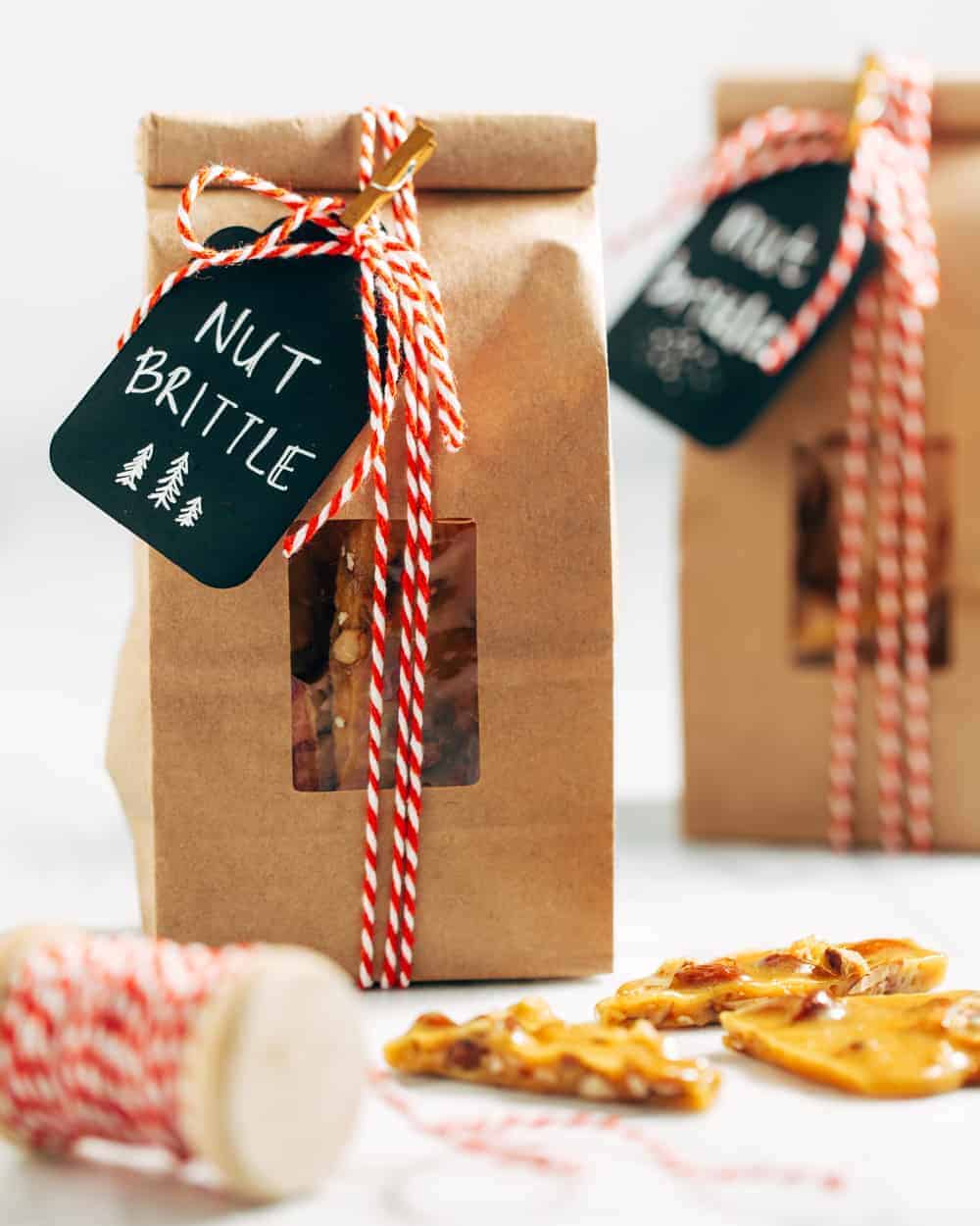 Nut Brittle uses salted mixed nuts for a twist on the holiday classic. 