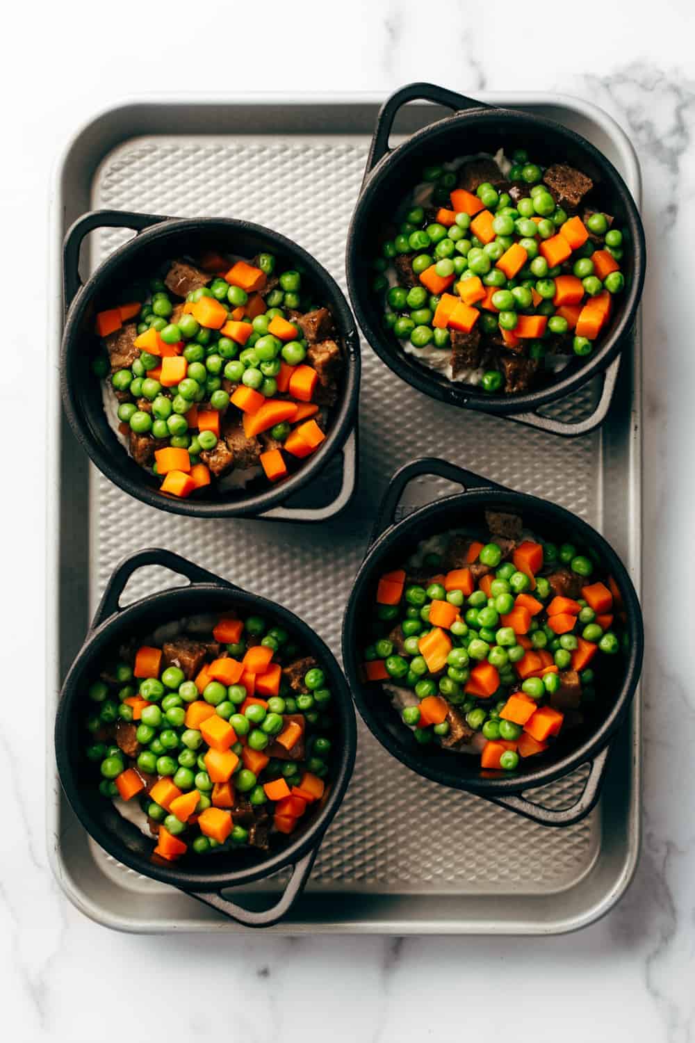 Frozen peas and carrots add some veggies to round out Quick and Easy Shepherd's Pie