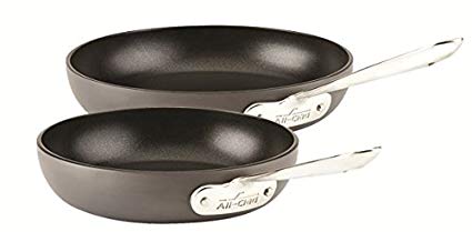 All-Clad 8 and 10-Inch Fry Pan Cookware Set, 2-Piece, Black