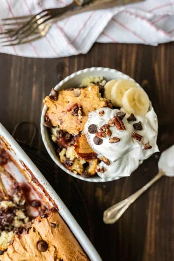 Strawberries, bananas and pineapple are a delicious base for Banana Split Dump Cake