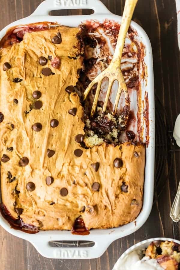 Banana Split Dump Cake really tastes like a sweet banana split with every bite