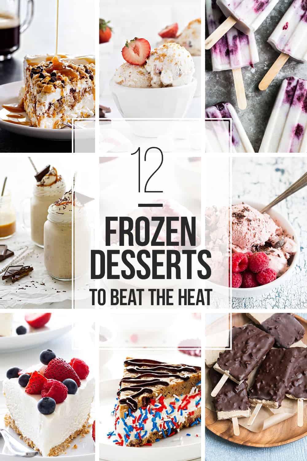 Frozen Dessert Recipes Collage Image