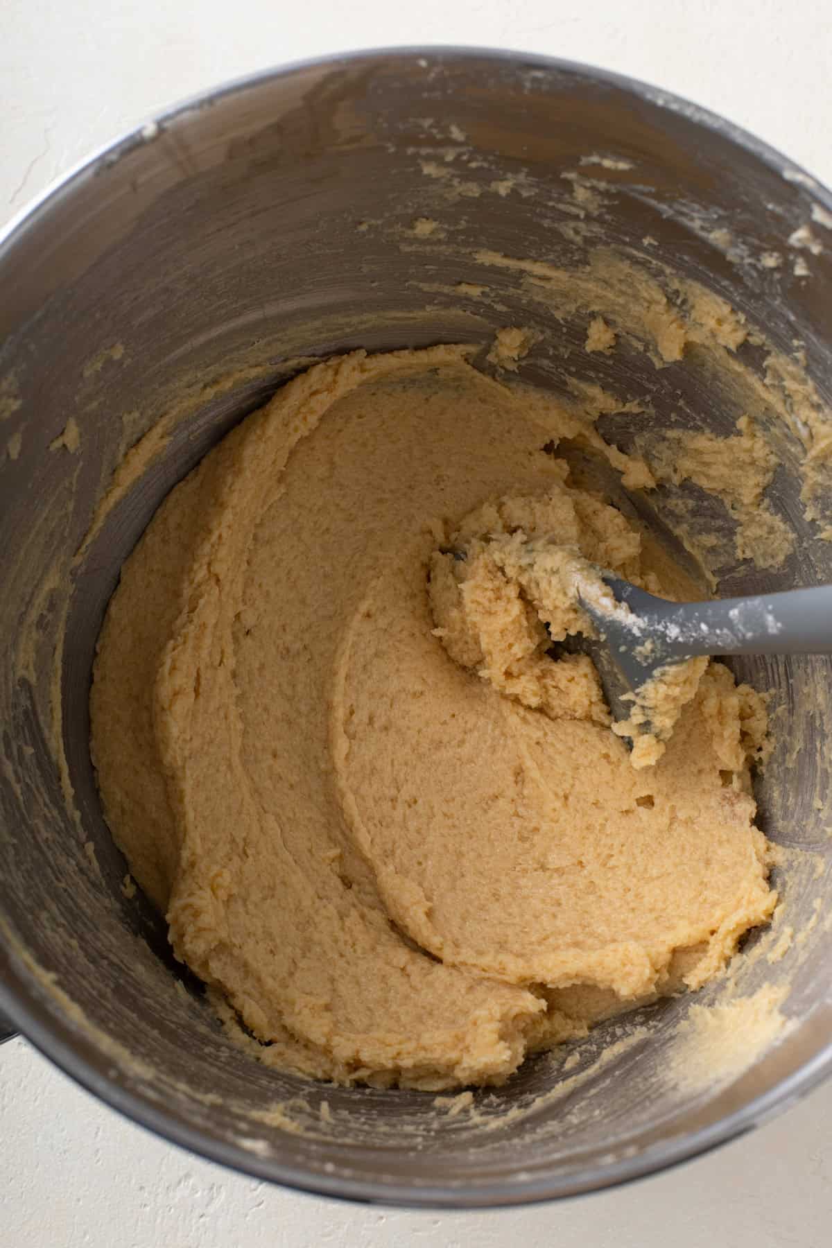 Wet ingredients for s'mores cookie dough mixed in a bowl.